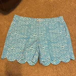 Kayce Hughes Scalloped Hem Shorts with Pockets